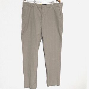 Tommy Hilfiger Mens 36x32 Tan Glen Plaid Dress Pants Khaki Trousers Slacks